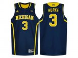 Michigan Wolverines Trey Burke #3 Basketball Authentic Jersey - Navy Blue