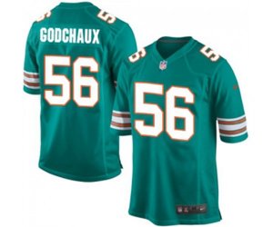 Miami Dolphins #56 Davon Godchaux Game Aqua Green Alternate Football Jersey