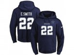 Dallas Cowboys #22 Emmitt Smith Navy Blue Name & Number Pullover NFL Hoodie