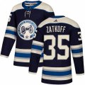Columbus Blue Jackets #35 Jeff Zatkoff Authentic Navy Blue Alternate NHL Jersey