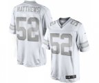 Green Bay Packers #52 Clay Matthews Limited White Platinum Football Jersey