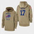 Buffalo Bills #17 Josh Allen 2019 Salute to Service Sideline Therma Pullover Hoodie - Tan