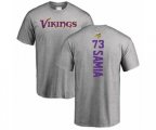Minnesota Vikings #73 Dru Samia Ash Backer T-Shirt