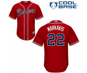 Atlanta Braves #22 Nick Markakis Replica Red Alternate Cool Base Baseball Jersey