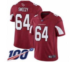 Arizona Cardinals #64 J.R. Sweezy Red Team Color Vapor Untouchable Limited Player 100th Season Football Jersey