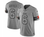 Cleveland Browns #6 Baker Mayfield Limited Gray Team Logo Gridiron Football Jersey