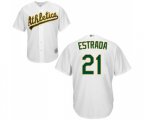Oakland Athletics #21 Marco Estrada Replica White Home Cool Base Baseball Jersey
