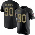 Jacksonville Jaguars #90 Stefan Charles Black Camo Salute to Service T-Shirt