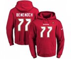 Tampa Bay Buccaneers #77 Caleb Benenoch Red Name & Number Pullover Hoodie