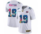 Kansas City Chiefs #19 Joe Montana White Multi-Color 2020 Football Crucial Catch Limited Football Jersey