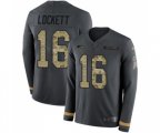 Seattle Seahawks #16 Tyler Lockett Limited Black Salute to Service Therma Long Sleeve Football Jersey
