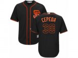 San Francisco Giants #30 Orlando Cepeda Authentic Black Team Logo Fashion Cool Base MLB Jersey