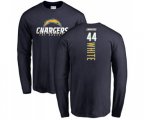 Los Angeles Chargers #44 Kyzir White Navy Blue Backer Long Sleeve T-Shirt