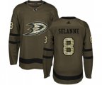 Anaheim Ducks #8 Teemu Selanne Authentic Green Salute to Service Hockey Jersey
