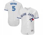 Toronto Blue Jays #5 Eric Sogard White Home Flex Base Authentic Collection Baseball Jersey