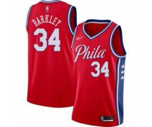 Philadelphia 76ers #34 Charles Barkley Swingman Red Finished Basketball Jersey - Statement Edition