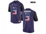 2016 US Flag Fashion 2016 Washington Huskies Jake Browning #3 College Football Limited Jersey - Purple
