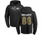 Baltimore Ravens #88 Ty Montgomery Black Name & Number Logo Pullover Hoodie