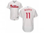 Philadelphia Phillies #11 Tim McCarver White Red Strip Flexbase Authentic Collection MLB Jersey
