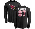 Arizona Cardinals #87 Maxx Williams Black Name & Number Logo Long Sleeve T-Shirt