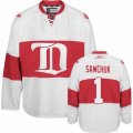 Detroit Red Wings #1 Terry Sawchuk Premier White Third NHL Jersey