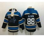 nike nfl jerseys carolina panthers #88 olsen blue-black[pullover hooded sweatshirt]