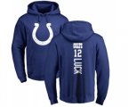 Indianapolis Colts #12 Andrew Luck Royal Blue Backer Pullover Hoodie
