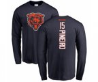 Chicago Bears #15 Eddy Pineiro Navy Blue Backer Long Sleeve T-Shirt