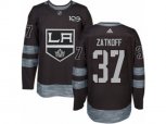 Los Angeles Kings #37 Jeff Zatkoff Authentic Black 1917-2017 100th Anniversary NHL Jersey