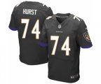Baltimore Ravens #74 James Hurst Elite Black Alternate Football Jersey