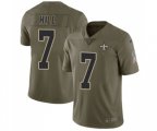 New Orleans Saints #7 Taysom Hill Limited Olive 2017 Salute to Service Football Jersey