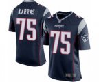 New England Patriots #75 Ted Karras Game Navy Blue Team Color Football Jersey