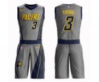 Indiana Pacers #3 Joe Young Authentic Gray Basketball Suit Jersey - City Edition