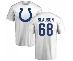 Indianapolis Colts #68 Matt Slauson White Name & Number Logo T-Shirt