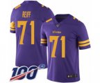 Minnesota Vikings #71 Riley Reiff Limited Purple Rush Vapor Untouchable 100th Season Football Jersey