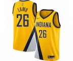 Indiana Pacers #26 Jeremy Lamb Authentic Gold Finished Basketball Jersey - Statement Edition