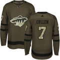 Minnesota Wild #7 Matt Cullen Premier Green Salute to Service NHL Jersey