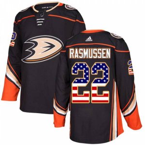 Anaheim Ducks #22 Dennis Rasmussen Authentic Black USA Flag Fashion NHL Jersey