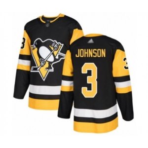 Pittsburgh Penguins #3 Jack Johnson Authentic Black Home Hockey Jersey