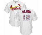 St. Louis Cardinals #12 Paul DeJong Authentic White Team Logo Fashion Cool Base Baseball Jersey
