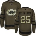 Montreal Canadiens #25 Jacob de la Rose Premier Green Salute to Service NHL Jersey