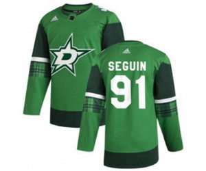 Dallas Stars #91 Tyler Seguin 2020 St. Patrick\'s Day Stitched Hockey Jersey Green