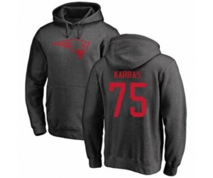 New England Patriots #75 Ted Karras Ash One Color Pullover Hoodie
