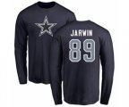 Dallas Cowboys #89 Blake Jarwin Navy Blue Name & Number Logo Long Sleeve T-Shirt