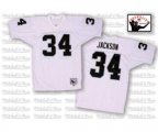 Oakland Raiders #34 Bo Jackson White Authentic Football Throwback Jersey