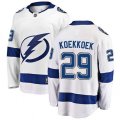 Tampa Bay Lightning #29 Slater Koekkoek Fanatics Branded White Away Breakaway NHL Jersey