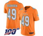 Miami Dolphins #49 Sam Eguavoen Limited Orange Rush Vapor Untouchable 100th Season Football Jersey