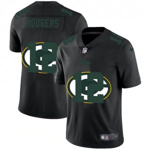 Green Bay Packers #12 Aaron Rodgers Black Nike Black Shadow Edition Limited Jersey