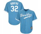 Los Angeles Dodgers #32 Sandy Koufax Replica Light Blue Throwback Baseball Jersey