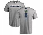 Seattle Seahawks #68 Justin Britt Ash Backer T-Shirt
